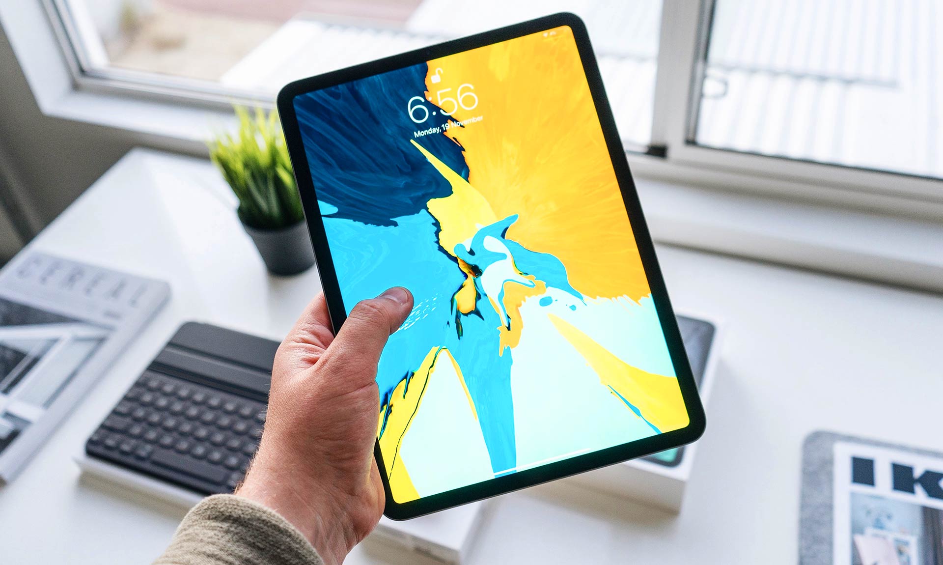 Tablet on a desk